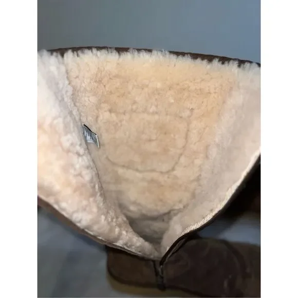 Ugg Boots Cargo Pocket Espresso Brown Real Shearling W10 - Picture 12 of 12